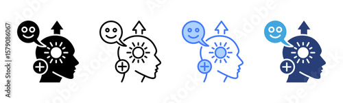 Positive Thinking icon sheet multiple style collection
