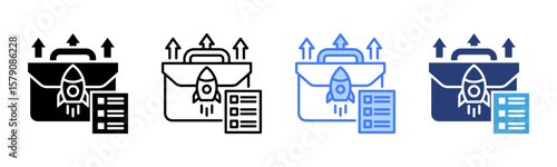 Initiationbusiness icon sheet multiple style collection
