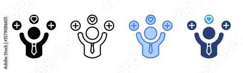 Positive Attitude icon sheet multiple style collection