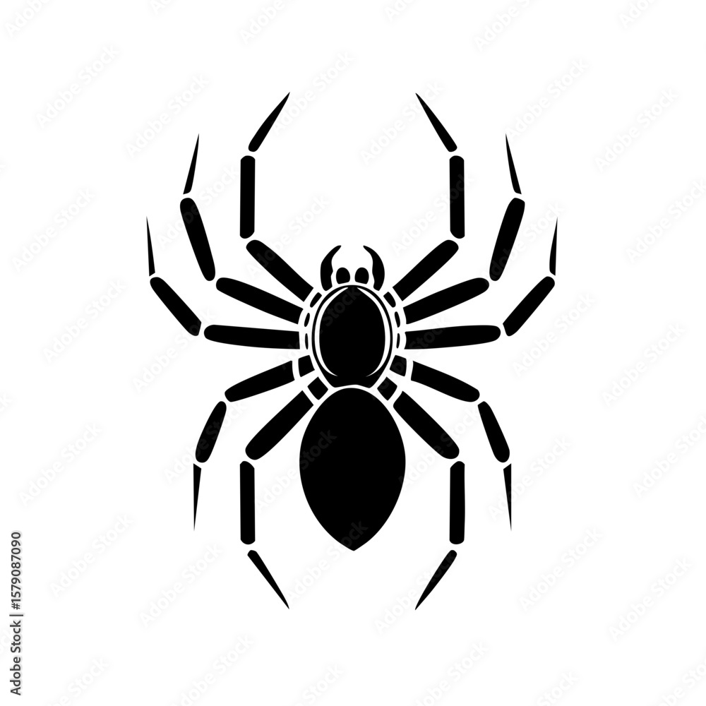 Obraz premium Spider Black Glyph Icon (Color Changes Available in SVG)