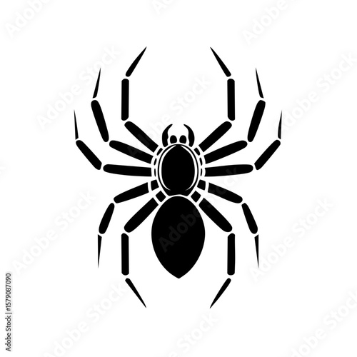 Spider Black Glyph Icon (Color Changes Available in SVG)
