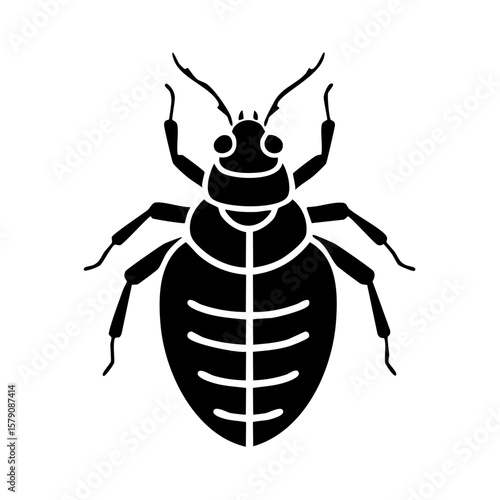 Flea Black Glyph Icon (Color Changes Available in SVG)