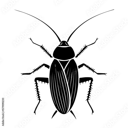 Cockroach Black Glyph Icon (Color Changes Available in SVG)