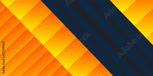 Abstract background geometric dark blue and orange square theme overlap concept natural modern simple art good illustrations vector nice square