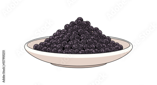 Freshly harvested black currants piled high on a white plate delicious healthy berries
