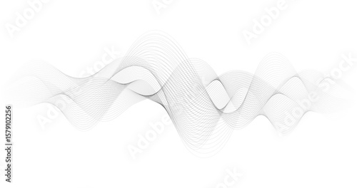 Abstract Audio waves particle on a white background Vector illustration Telecommunication Technology Design