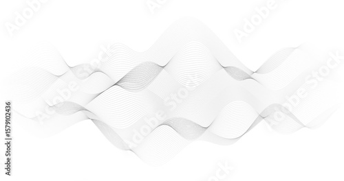 Abstract waves of Particles on a white background Geography Grid Technology Design