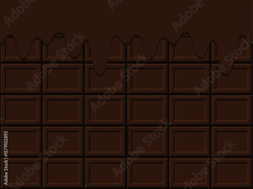 とろけるチョコレートと板チョコの背景