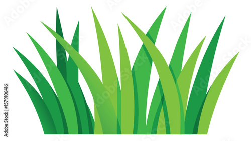 Vibrant Green Blades of Grass Close-Up View