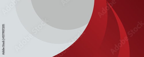 Red curve on a white background vector. Dynamic shapes composition. Creative illustration for poster, web, landing, cover, greeting, EPS 10