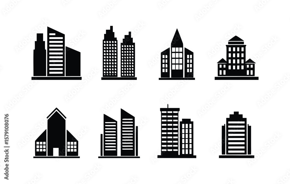 Fototapeta premium Building icon set vector illustration