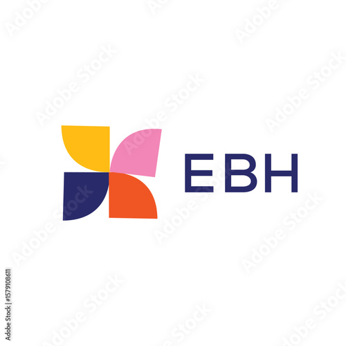 Free Download EBH Letter Initial Logo Design Template Vector Illustration - GFXLoad