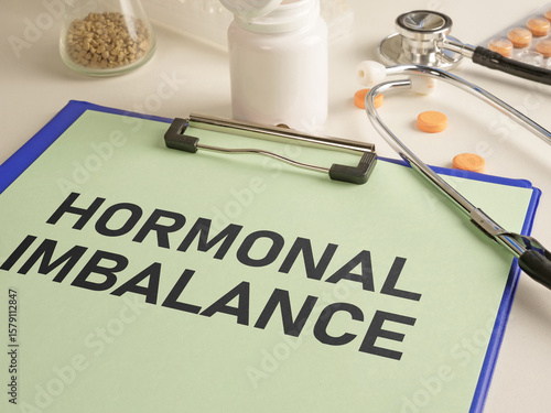 Photography Hormonal imbalance is shown using the text as medical concept