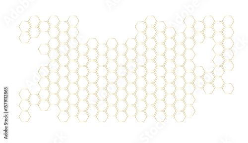 Honeycomb structure. Honey comb. Bee products in sketch style. Vector