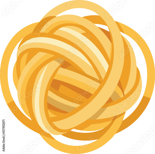 Hamburger Stack Design Presentations Delicious Golden Pasta Nest, Perfect for Italian Cuisine and Recipes, Food Photography, Illustration