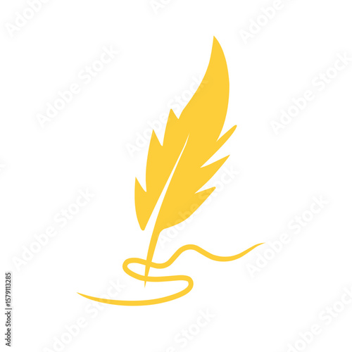 gold quill pen vector