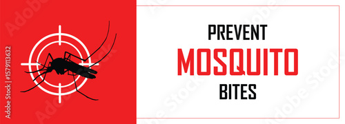 Prevent mosquito bites, malaria awareness sign, stop dengue, no fever, protect the body, medical and healthcare banner, help health sector to stop spreading infection, epidemic control