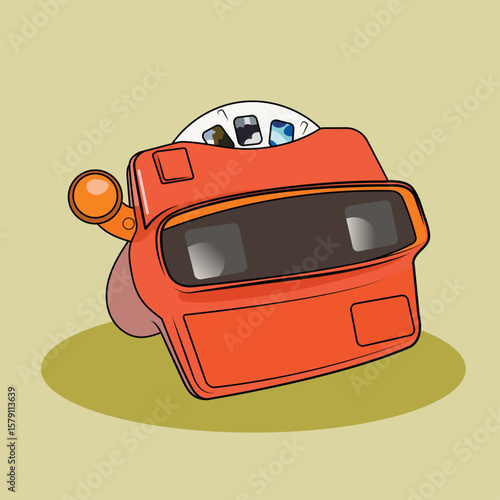 Vector illustration of a retro stereoscope toy