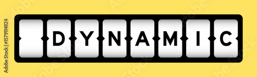 Black color in word dynamic on slot banner with yellow color background