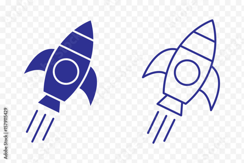 Rocket icon. Rocket launched icon vector.