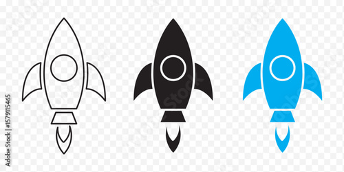 Rocket icon. Rocket launched icon vector.