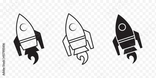 Rocket icon. Rocket launched icon vector.
