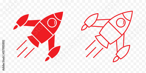 Rocket icon set illustration. Startup sign and symbol. rocket launcher icon.