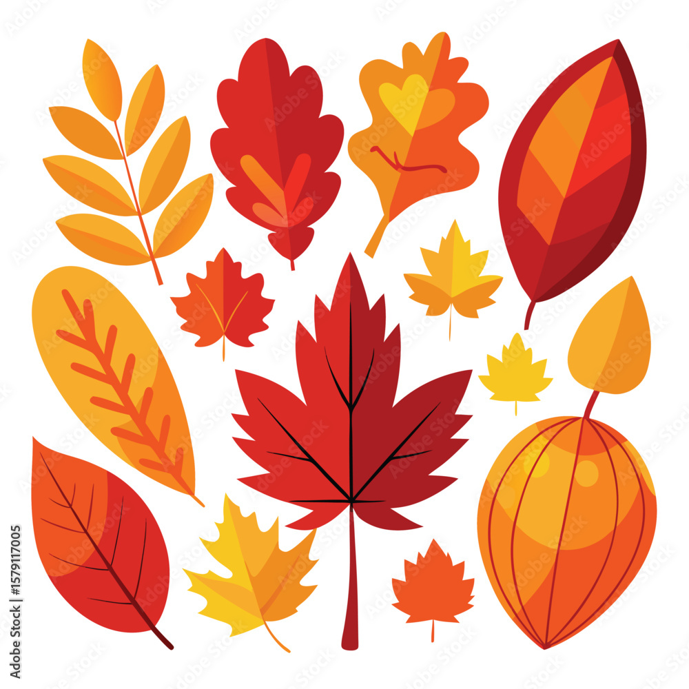 Naklejka premium Vibrant autumn maple and oak leaves form a seamless vector pattern, perfect for fall season illustrations