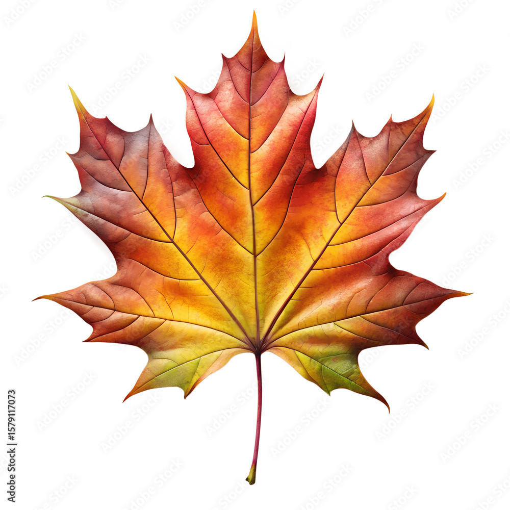 Obraz premium Maple Leaf, Realistic Fern Leaf PNG, Tree Leaf, Flat vector maple leaf, autumn maple leaf, Flat Botanical Leaf PNG, Photoreal maple leaf
