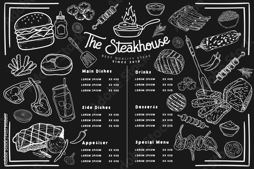 Aesthetically pleasing menu design crafted with hand-drawn visuals.