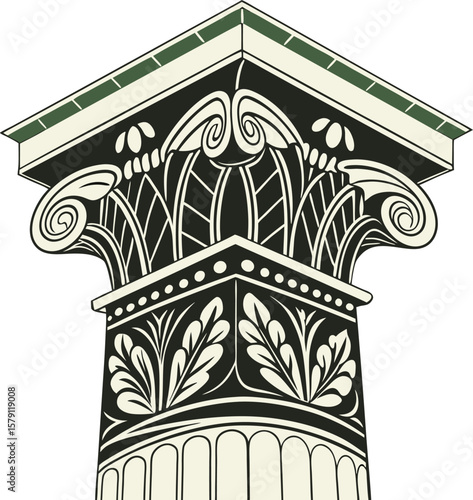Ornate Ionic Column Capital and Shaft greek architecture
