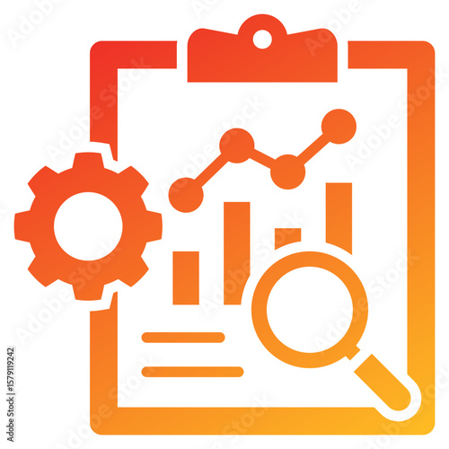 Reports Glyph Gradient Icon