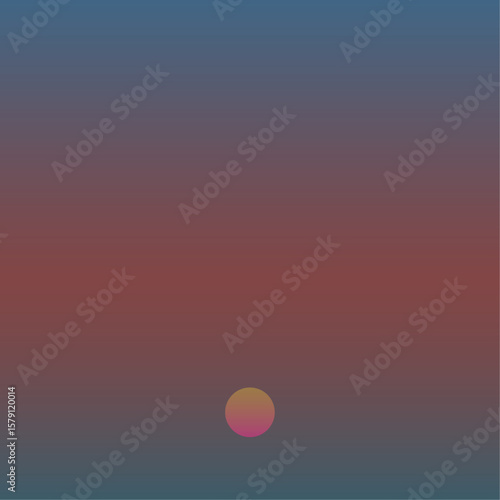 Evening sunset, morning sunrise, twilight and dusk  vector illustration with gradient colors