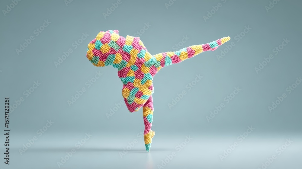 Obraz premium Colorful Ballerina Art | Dance, Creativity, 3D Render