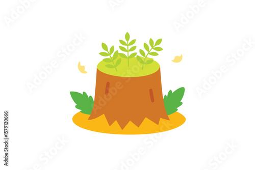 Regeneration Tree Stump Sprouting New Life, Nature's Resilience