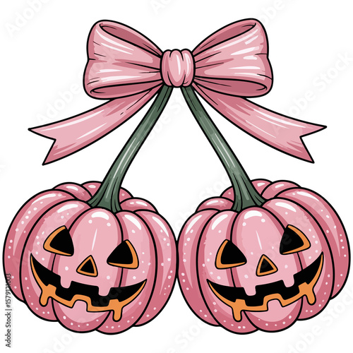 Cherries Pumpkin Png , Halloween Girly Png