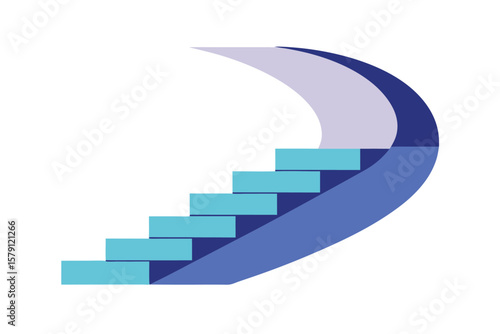 Abstract Curved Staircase  Symbol of Progress and Growth
