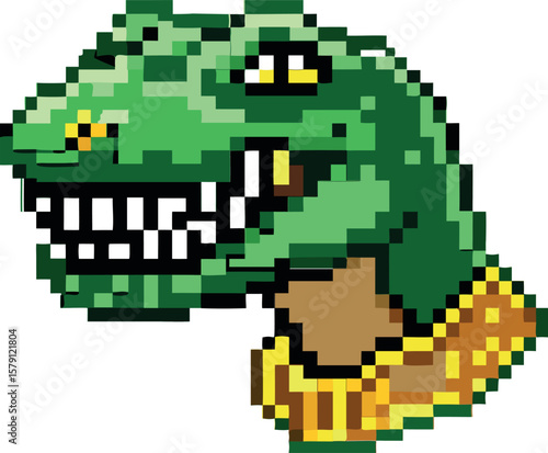 pixel vector art of hype dinosaur avatar