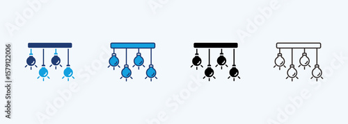 Lamp Icon Set Multiple Style Collection
