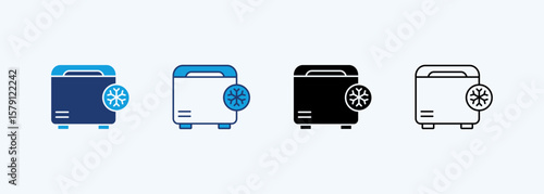 Freezer Icon Set Multiple Style Collection