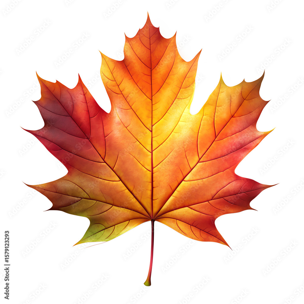 Fototapeta premium Maple Leaf, Realistic Fern Leaf PNG, Tree Leaf, Flat vector maple leaf, autumn maple leaf, Flat Botanical Leaf PNG, Photoreal maple leaf