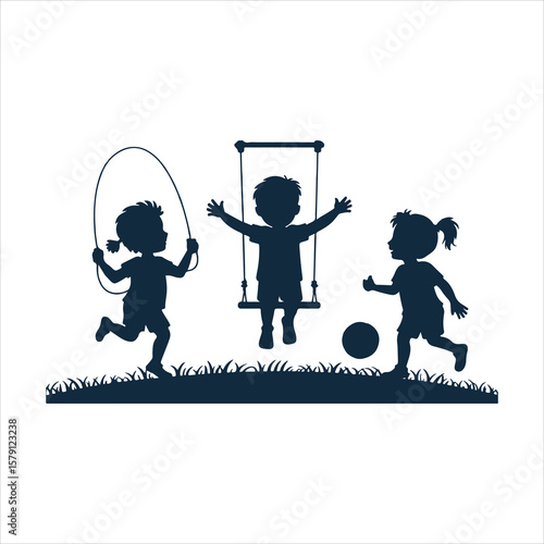 Playful illustration of a few children enjoying their playtime