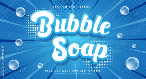 Bubble Soap 3d editable text effect Template Suitable for bubble theme