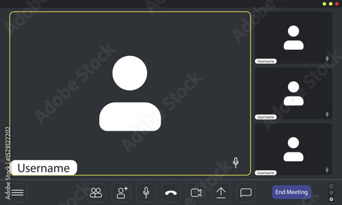 Video conference user interface, video conference calls window overlay.