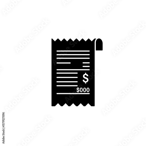 Invoice Symbol: A high-contrast icon of a detailed invoice stands starkly, representing transactional records.