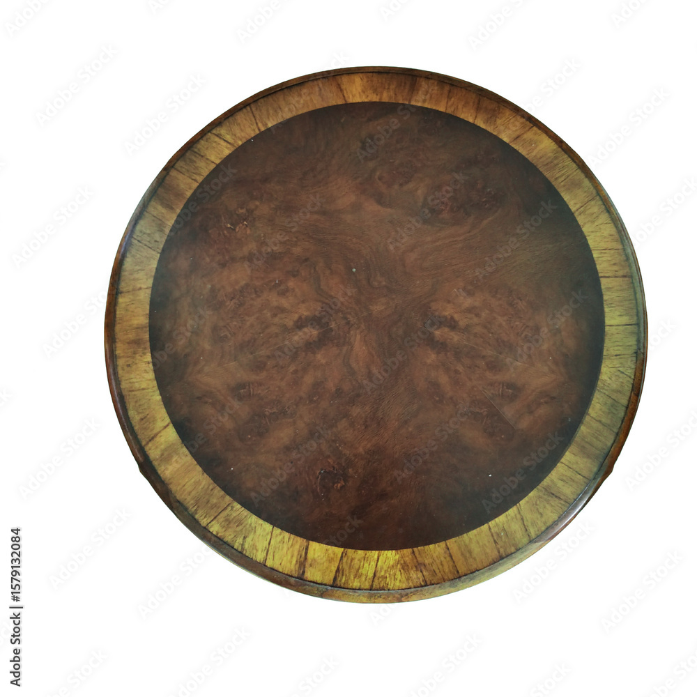 Fototapeta premium Antique, old wooden round table top