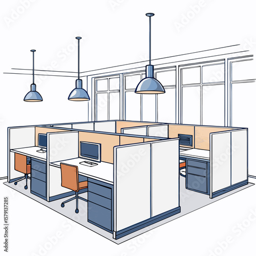 Mesmerizing Create Bold Stroke Office with Cubicles Visual Excellence Standard Vibrant Dynamic Energy Excellent for Creative Portfolio Work Artistic Photography Masterpiece Creation Creative Asset