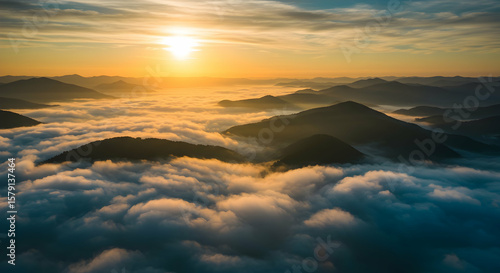 Wallpaper Mural Golden Sunrise Over Majestic Mountain Peaks Torontodigital.ca