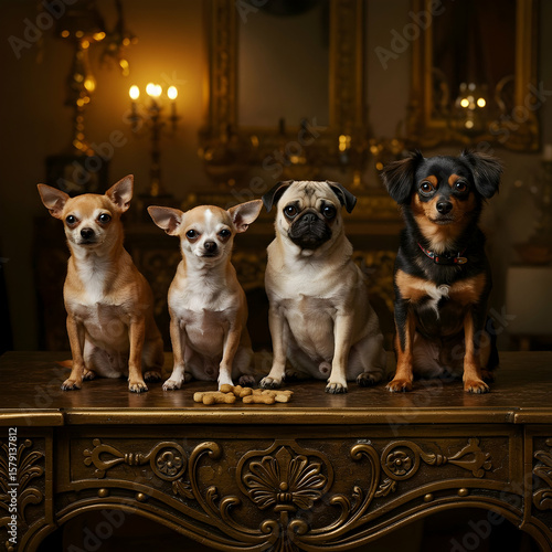 Wallpaper Mural Adorable dogs posing for a luxurious pet photoshoot Torontodigital.ca