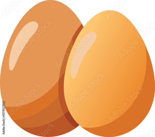 Fresh Vegetable and Produce Graphics Two Brown Eggs, Fresh Farm Produce, Healthy Breakfast Food, Dietary Protein Source, Organic and Natural...